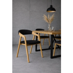 PRODUCENT Krzesło Dębowe KR-201 Tkanina Casablanca 2316 Czarna