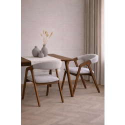 PRODUCENT Krzesło Dębowe KR-201 Kolor Tkaniny Jasno Szary / Popiel  Kolor Drewna Orzech