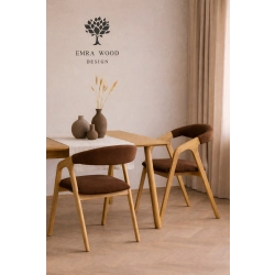 Krzesło dębowe KR-201 - brązowe | Emra Wood Design