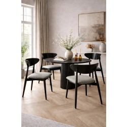 Krzesło KR-17 Kolor Jasno Szary  Kolor Drewna Czarny