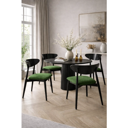 Krzesło KR-17 Kolor Jasno Szary  Kolor Drewna Czarny