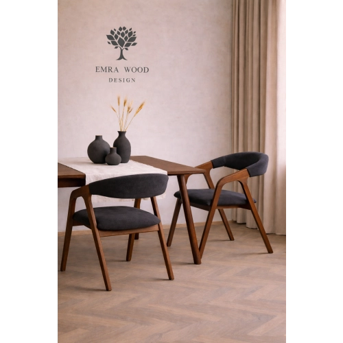 PRODUCENT Krzesło Dębowe KR-201 Kolor Tkaniny Grafitowy Kolor Drewna Czarny