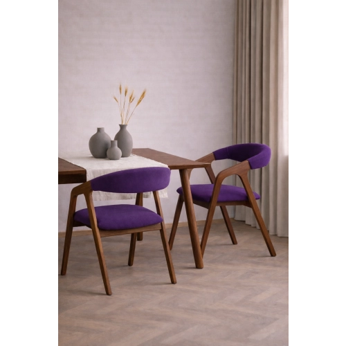 PRODUCENT Krzesło Dębowe KR-201 Kolor Tkaniny Fioletowy Kolor Drewna Czarny