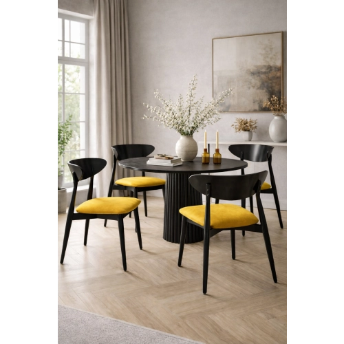 Krzesło KR-17 Kolor Jasno Szary  Kolor Drewna Czarny