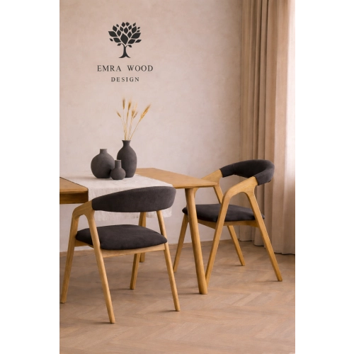 PRODUCENT Krzesło Dębowe KR-201 Kolor Tkaniny Grafitowy