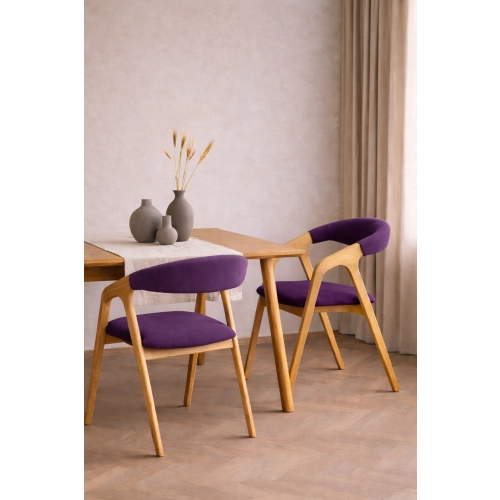 PRODUCENT Krzesło Dębowe KR-201 Kolor Tkaniny Fioletowy