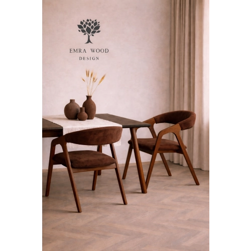 PRODUCENT Krzesło Dębowe KR-201 Kolor Tkaniny Brązowy Kolor Drewna Czarny