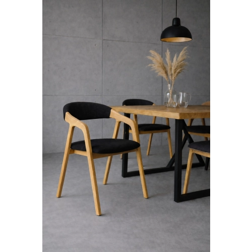 PRODUCENT Krzesło Dębowe KR-201 Tkanina Ciemny Beż