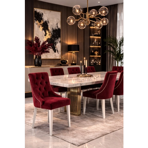 Krzesło Chesterfield PREMIUM KR-21 - Tkanina Piano 06 Bordowa