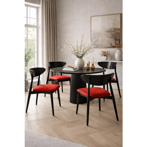 Krzesło KR-17 Kolor Jasno Szary  Kolor Drewna Czarny