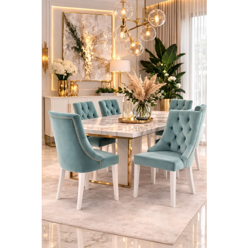 Krzesło Chesterfield PREMIUM KR-21 - Tkanina Piano 09 Mięta