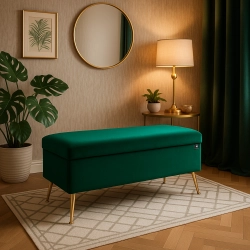 Kufer Skrzynia Tapicerowany Butelkowa Zieleń / Model QG-1 Rozmiary od 50 cm do 200 cm