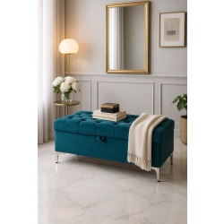 Kufer pikowany CHESTERFIELD Q-1 ze schowkiem - rozmiary od 50 cm do 200 cm