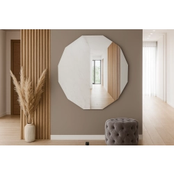 Lustro GOLDEN LUX – szlifowane lustro dekoracyjne o geometrycznym kształcie do łazienki, salonu, holu lub sypialni | Okrągłe lustro bez ramy na ścianę