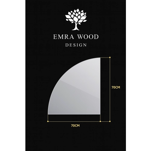 Lustro SoleMezza – łazienkowe lustro LED, ćwiartka koła z podświetleniem | nowoczesne lustro do łazienki | dekoracyjne lustro ścienne z oświetleniem