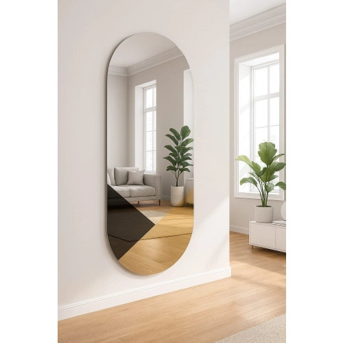 Lustro ONYX GOLD – ekskluzywne owalne lustro dekoracyjne czarno-złote do salonu i sypialni