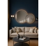 Lustro VOW – zestaw dwóch okrągłych luster LED w ramie MDF slim | Lustra dekoracyjne do salonu, sypialni i przedpokoju