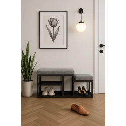 Ławka Pufa Tapicerowana Siedzisko Gładkie Szary LGM-101