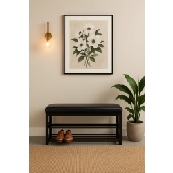 Ławka Pufa Tapicerowana Siedzisko Gładkie Czarny Ekoskóra LGM-5 Rozmiary od 50 cm do 200 cm