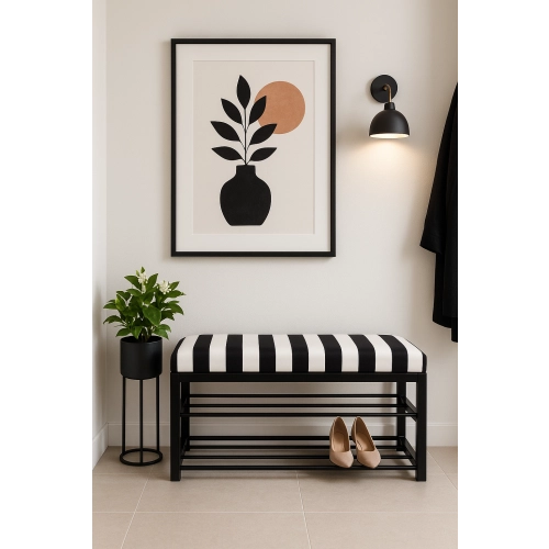 Ławka Pufa Tapicerowana Siedzisko Gładkie Pasy Classic 01 Soft LGM-5 Rozmiary od 50 cm do 200 cm