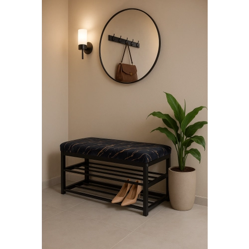 Ławka Pufa Tapicerowana Siedzisko Gładkie Marmur 02 LGM-5 Rozmiary od 50 cm do 200 cm