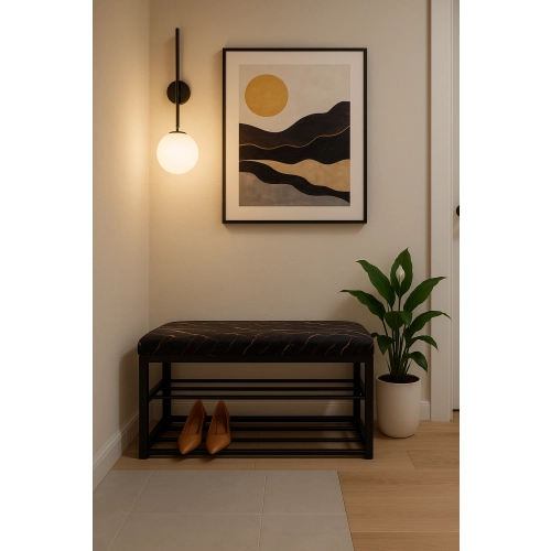 Ławka Pufa Tapicerowana Siedzisko Gładkie Marmur 02 LGM-5 Rozmiary od 50 cm do 200 cm