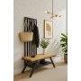 Ławka Metalowa Z Wieszakiem Loft Siedzisko Drewno Lite Dąb LM-84 Rozmiary od 50 cm do 200 cm