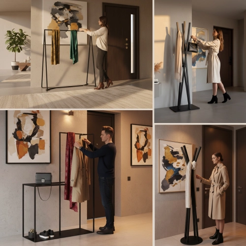 Wieszaki stojące metalowe
