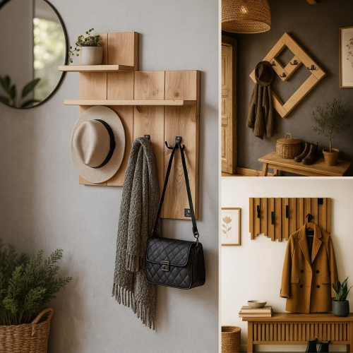 Wieszaki ścienne drewniane