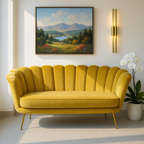 Sofa Cytrynowa Żółcień LUX-4