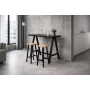 Zestaw Barowo - Jadalniany z Metalu , Blat Czarny Płyta MDF  Stół +2 Taborety Model  ZETS-32