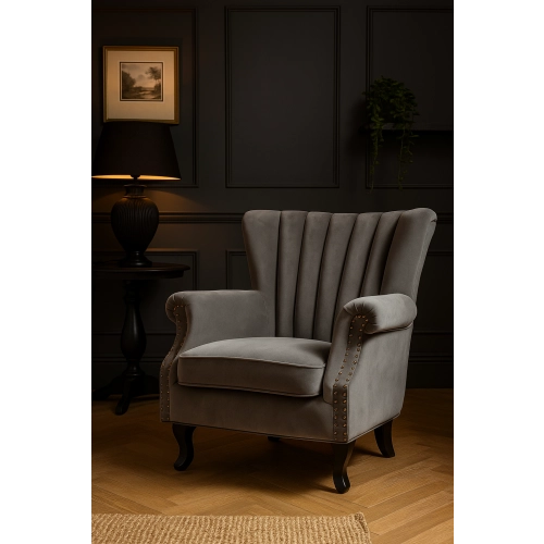 Fotel WYPOCZYNKOWY POPIELATY / SZARY