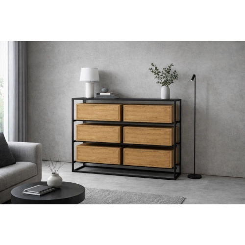 Komoda Z Drewna Litego Dębowego