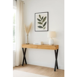 KONSOLA Z SZUFLADĄ DREWNO LITE DĄB OLCHA SKD-288