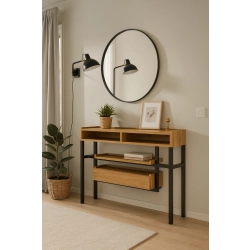 KONSOLA Z SZUFLADĄ DREWNO LITE DĄB OLCHA SKD-299