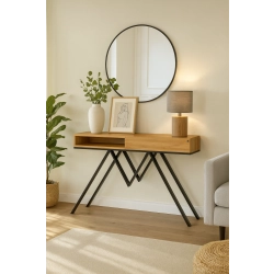 KONSOLA Z SZUFLADĄ DREWNO LITE DĄB OLCHA SKD-291