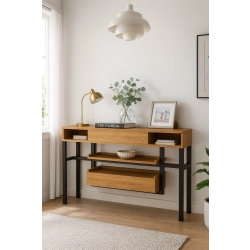 KONSOLA Z SZUFLADĄ DREWNO LITE DĄB OLCHA SKD-300