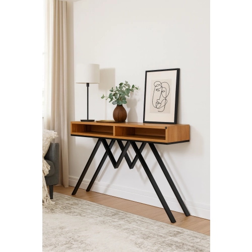 KONSOLA Z SZUFLADĄ DREWNO LITE DĄB OLCHA SKD-293