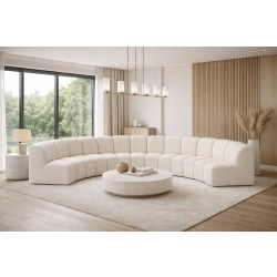 Designerski Sofa Narożnik MODUŁOWY Paris - UKŁADAJ DOWOLNE KOMBINACJE W PÓŁOKRĘGU BUBBLE Tkanina BOUCLE Manza