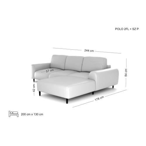 POLO kompaktowy narożnik z funkcją spania