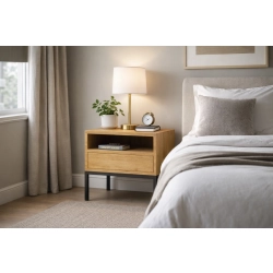 Szafka Nocna z Drewna Litego Dębowego