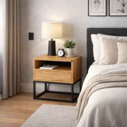 Szafka Nocna z Drewna Litego Dębowego