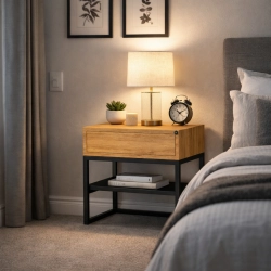 Szafka Nocna z Drewna Litego Dębowego