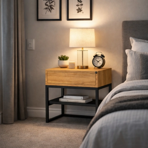 Szafka Nocna z Drewna Litego Dębowego