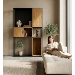 REGAŁ NA KSIĄŻKI METALOWE DREWNO LITE DĄB JESION OLCHA RNK-160