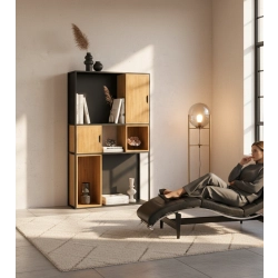 REGAŁ NA KSIĄŻKI METALOWE DREWNO LITE DĄB JESION OLCHA RNK-163