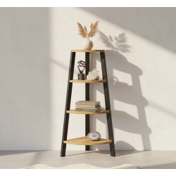 REGAŁ NA KSIĄŻKI METALOWE DREWNO LITE DĄB JESION OLCHA RNK-129