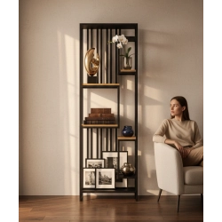 REGAŁ NA KSIĄŻKI METALOWE DREWNO LITE DĄB JESION OLCHA RNK-136