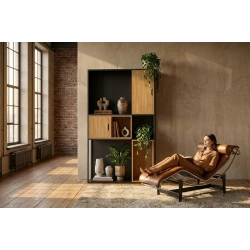 REGAŁ NA KSIĄŻKI METALOWE DREWNO LITE DĄB JESION OLCHA RNK-157