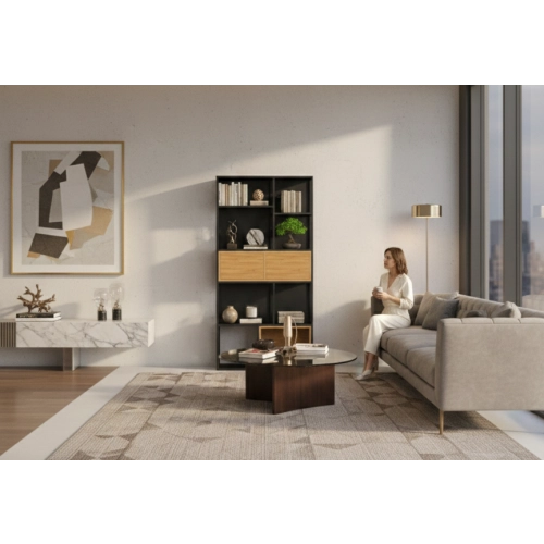 REGAŁ NA KSIĄŻKI METALOWE DREWNO LITE DĄB JESION OLCHA RNK-166